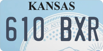 KS license plate 610BXR