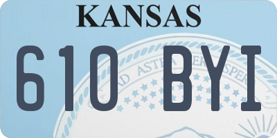 KS license plate 610BYI