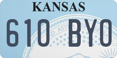 KS license plate 610BYO