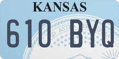 KS license plate 610BYQ
