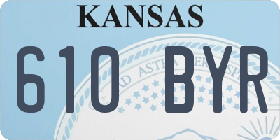 KS license plate 610BYR