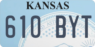 KS license plate 610BYT