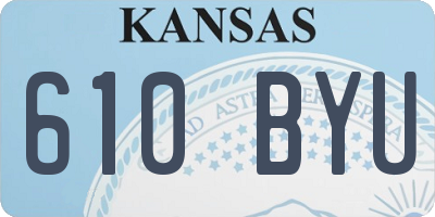 KS license plate 610BYU