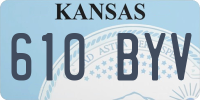 KS license plate 610BYV