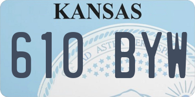 KS license plate 610BYW