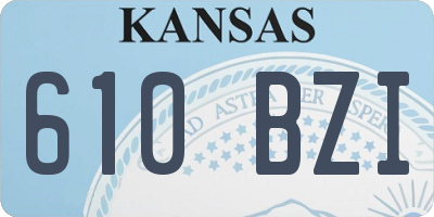 KS license plate 610BZI