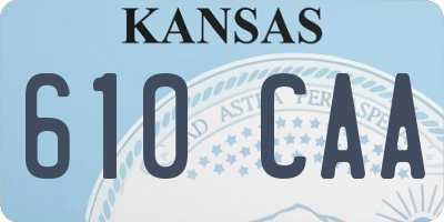 KS license plate 610CAA