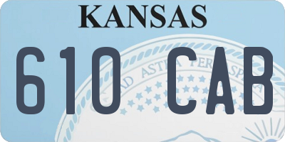 KS license plate 610CAB