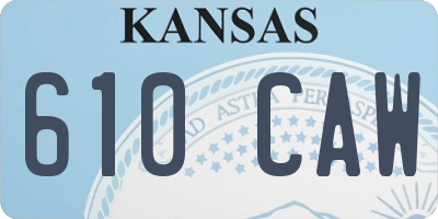 KS license plate 610CAW