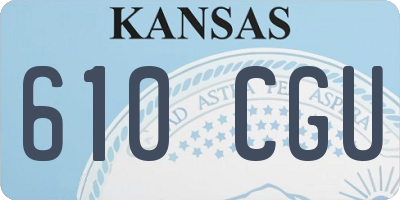 KS license plate 610CGU
