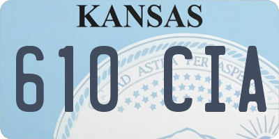 KS license plate 610CIA