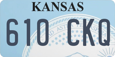 KS license plate 610CKQ