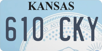 KS license plate 610CKY