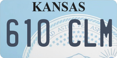 KS license plate 610CLM