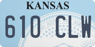 KS license plate 610CLW