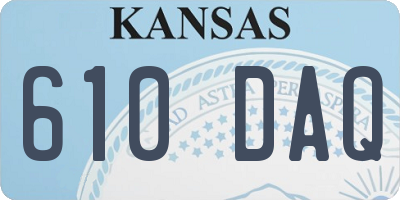 KS license plate 610DAQ