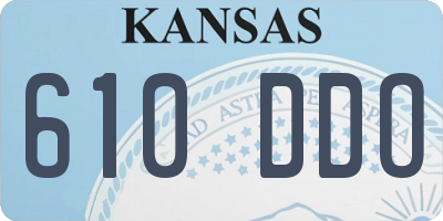 KS license plate 610DDO