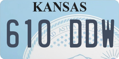 KS license plate 610DDW