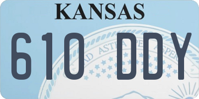 KS license plate 610DDY