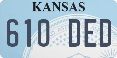 KS license plate 610DED