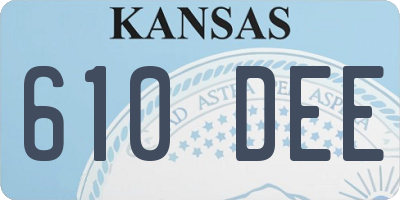 KS license plate 610DEE