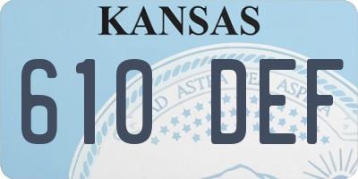 KS license plate 610DEF