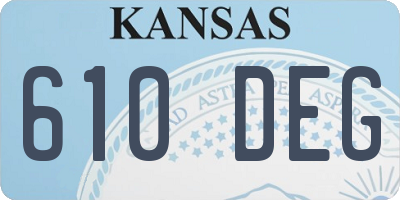 KS license plate 610DEG