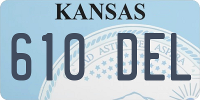 KS license plate 610DEL