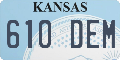 KS license plate 610DEM