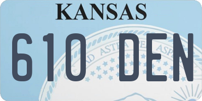 KS license plate 610DEN