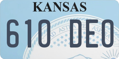 KS license plate 610DEO