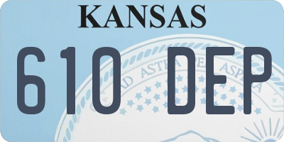 KS license plate 610DEP