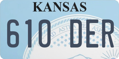 KS license plate 610DER