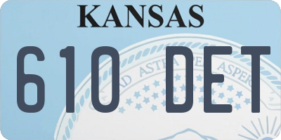 KS license plate 610DET