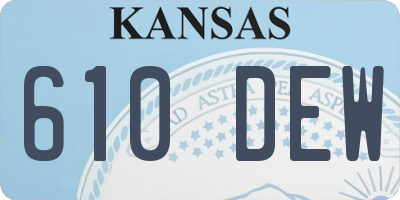 KS license plate 610DEW