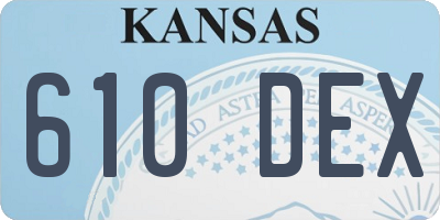 KS license plate 610DEX