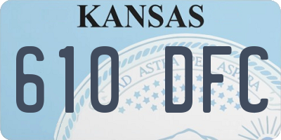 KS license plate 610DFC