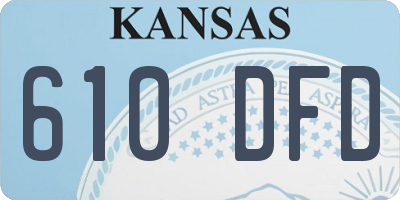 KS license plate 610DFD