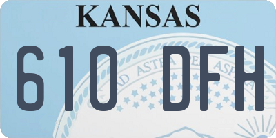 KS license plate 610DFH