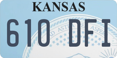 KS license plate 610DFI