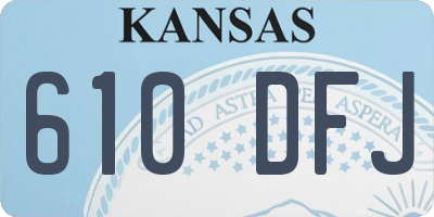 KS license plate 610DFJ