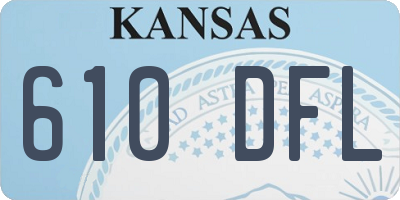 KS license plate 610DFL