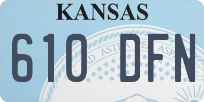 KS license plate 610DFN