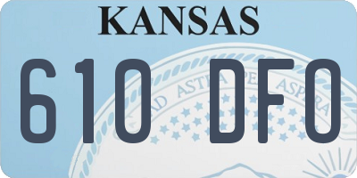 KS license plate 610DFO