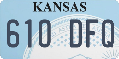 KS license plate 610DFQ