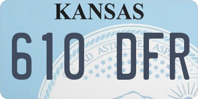 KS license plate 610DFR