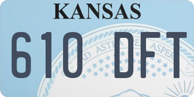 KS license plate 610DFT