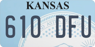 KS license plate 610DFU