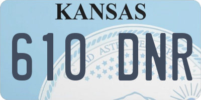 KS license plate 610DNR