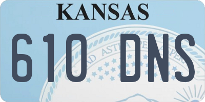 KS license plate 610DNS